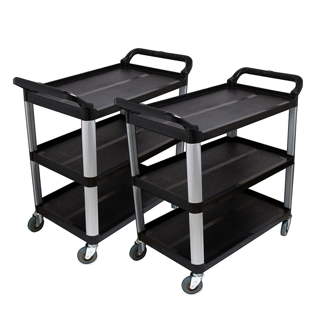 NNEAGS 2X 3 Tier 83.5x43x95cm Food Trolley Food Waste Cart Food Utility Mechanic Kitchen Small