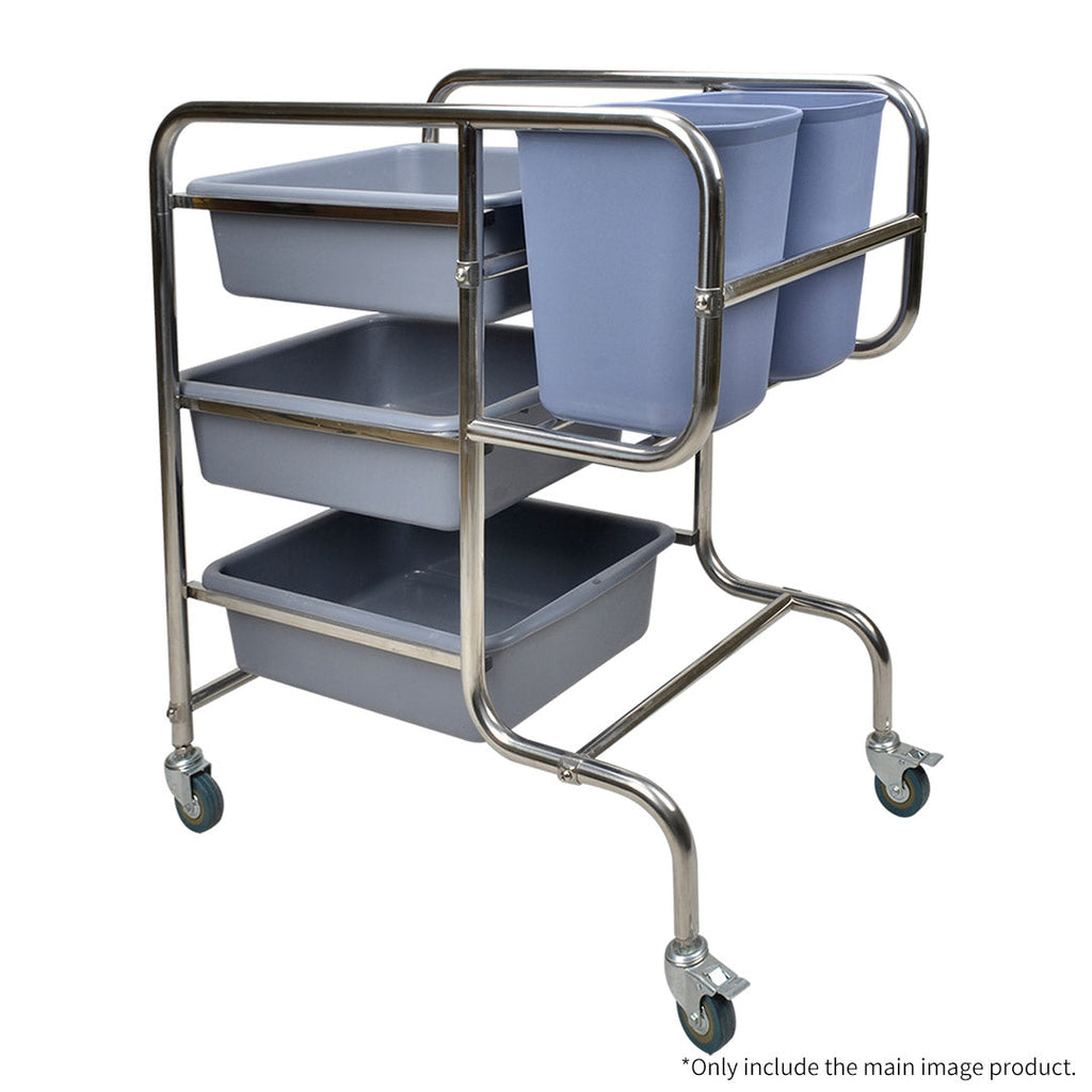 NNEAGS 3 Tier Food Trolley Food Waste Cart Five Buckets Kitchen Food Utility 80x43x89cm Round