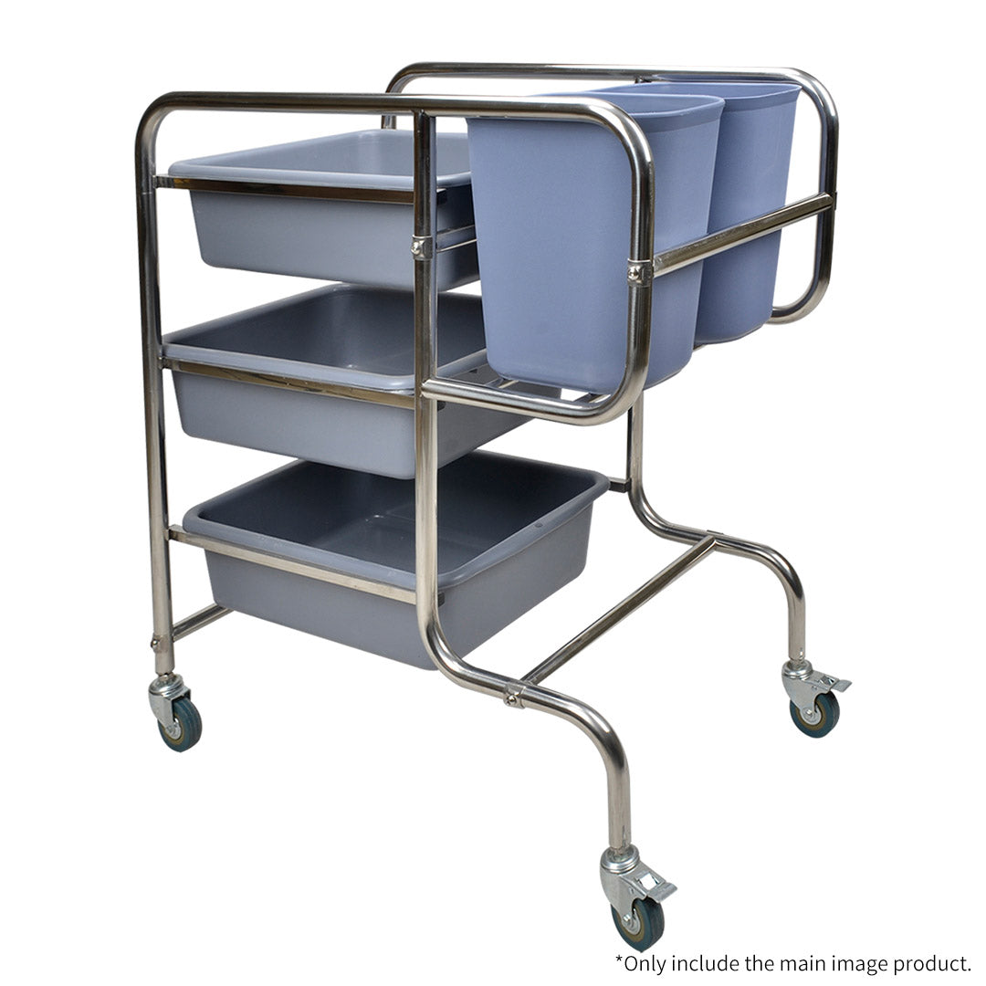 NNEAGS 3 Tier Food Trolley Food Waste Cart Five Buckets Kitchen Food Utility 80x43x89cm Round
