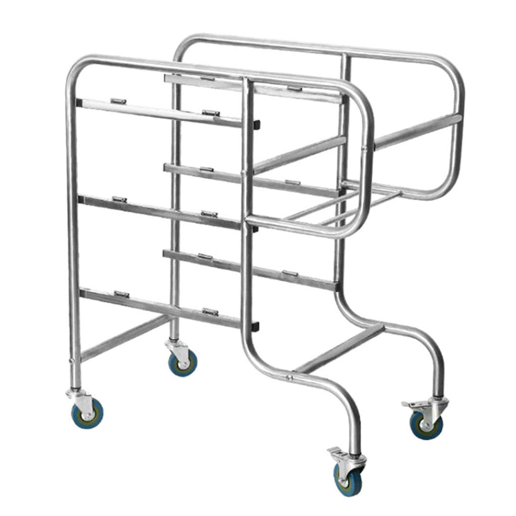 NNEAGS 3 Tier Food Trolley Food Waste Cart Five Buckets Kitchen Food Utility 80x43x89cm Round