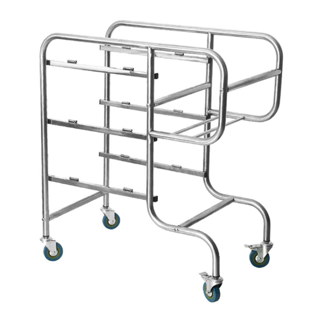 NNEAGS 3 Tier Food Trolley Food Waste Cart Five Buckets Kitchen Food Utility 80x43x89cm Round