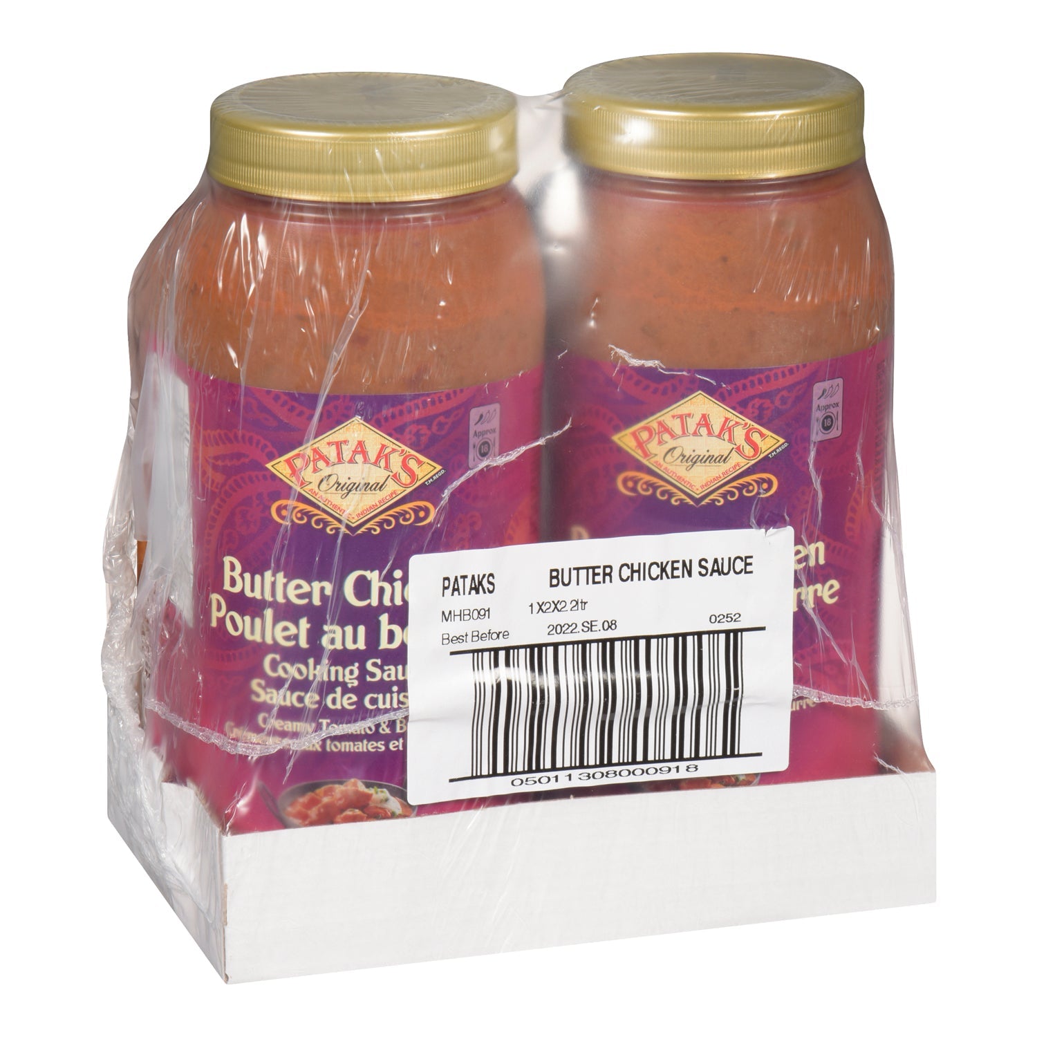 Sauce Cooking Butter Chicken - 2 x 2.2 L - Pataks - Restaurant and Foodservice Ingredients - Canadian Distribution-1