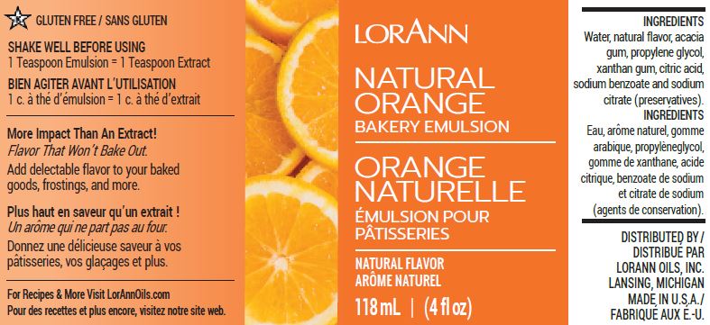 Orange (Natural) Bakery Emulsion - 4 oz. - 16 oz. - 1 Gallon - 5 Gallons - Bakery Emulsions Canada-3