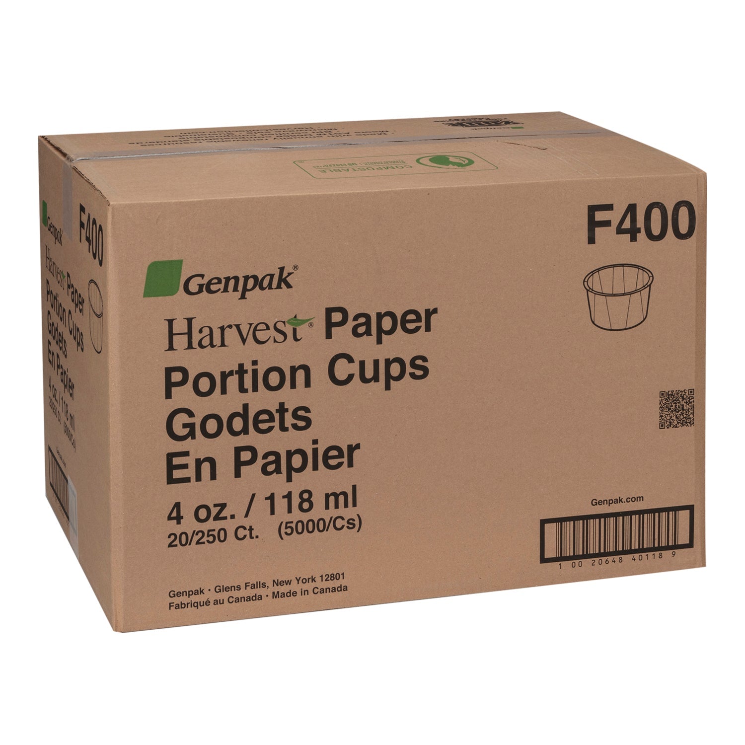 Cup Souffle Paper 4 oz. - 20 x 250 count - Genpak Corp - Packaging and Accessories - Restaurant Supplies and Equipment - Canadian Distribution-1