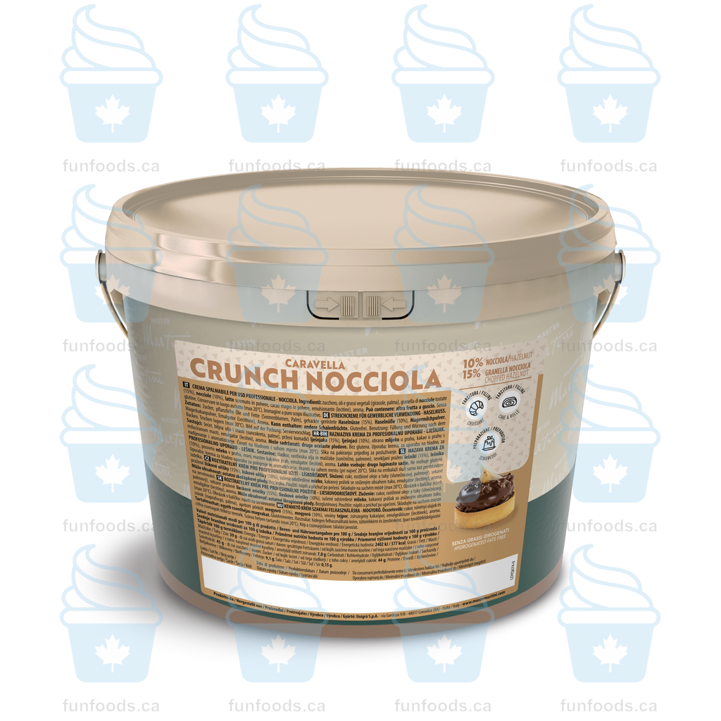 Crunchy Hazelnut Filling - 5 KG Bucket - Gran Caravella Crunch Nocciola Spreadable Cream - Master Martini Canada-0