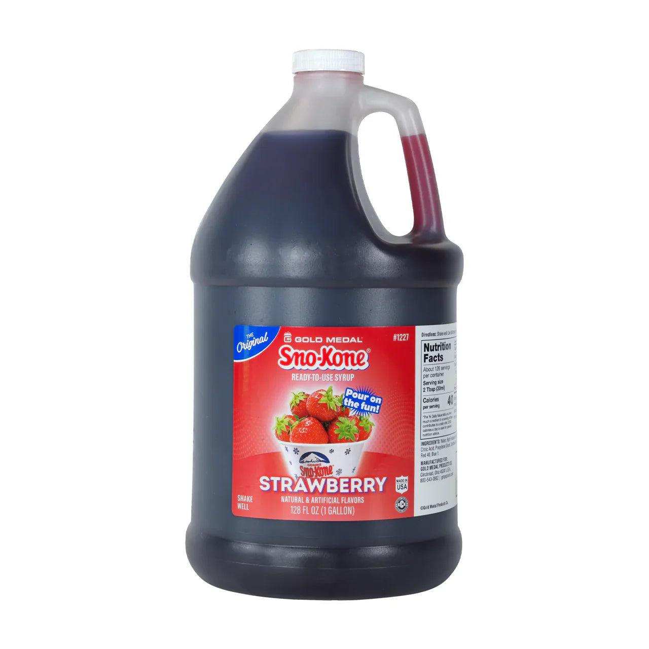 Strawberry - Sno-Treat Sno-Kone® Syrup - 4 x 1 Gallon - Canadian Distribution-0