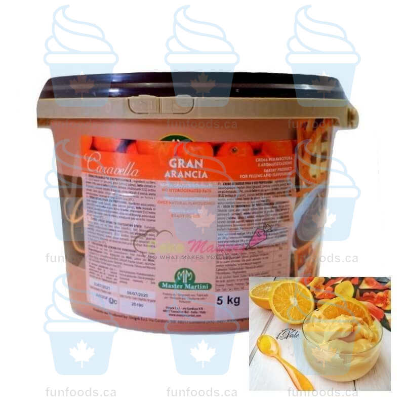 Smooth Orange Filling - 5 KG Bucket - Gran Caravella Arancia Spreadable Cream - Master Martini Canada-1