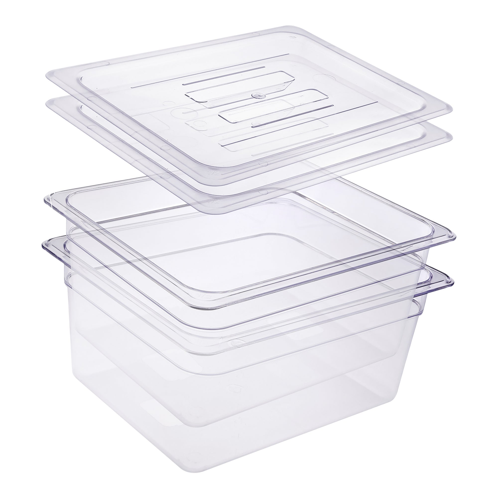 Sagetra Half-size x 15.2 cm (6 in) Deep Polycarbonate Food Pan with Lid, Pack of 2 - Restaurant Equipment and Smallwares - Canadian Distribution-0