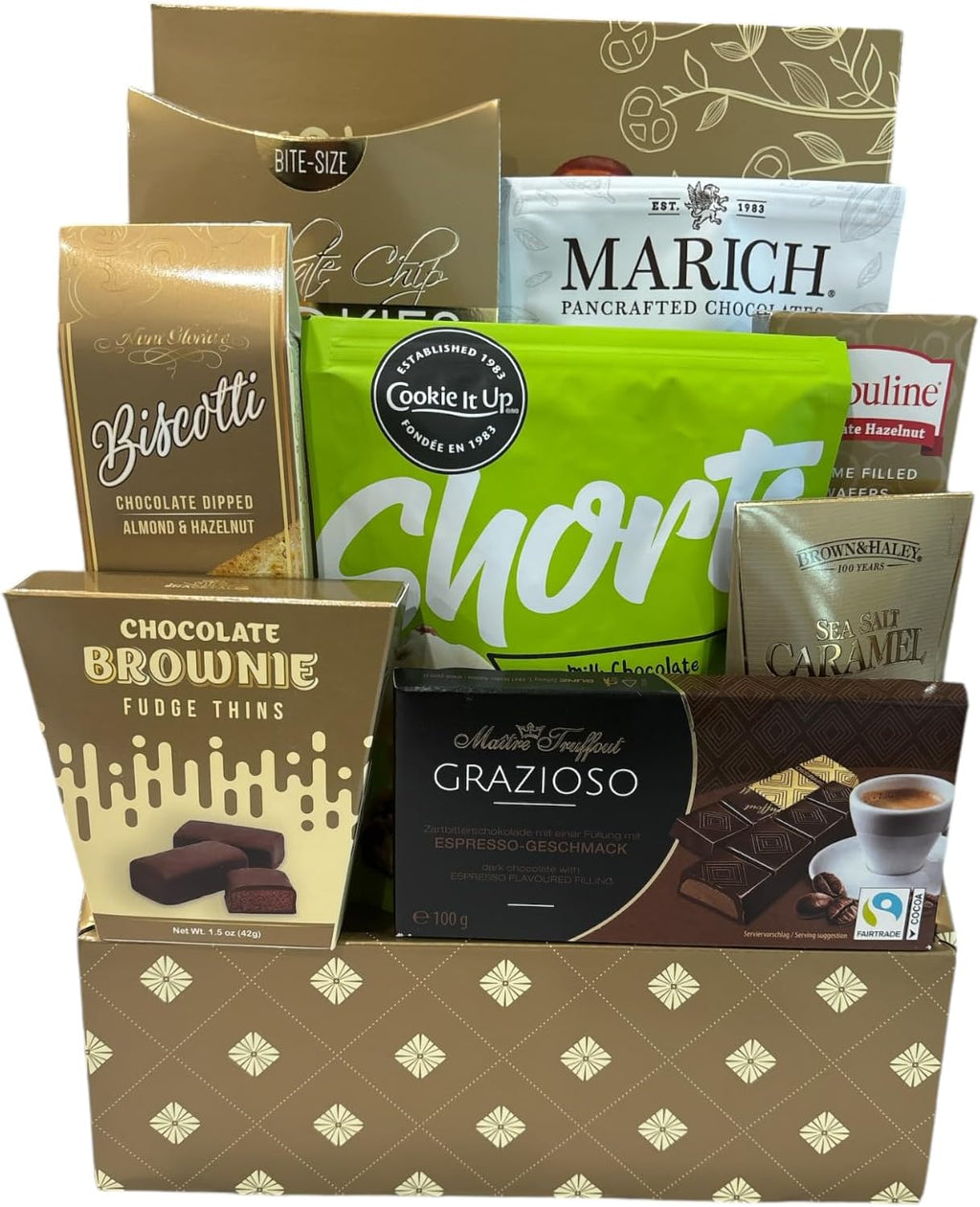 The Supreme Choice Gift Basket - Includes chocolate pretzels, chocolate chip cookies, dark chocolate sea salt caramel, hazelnut wafers, and more-0