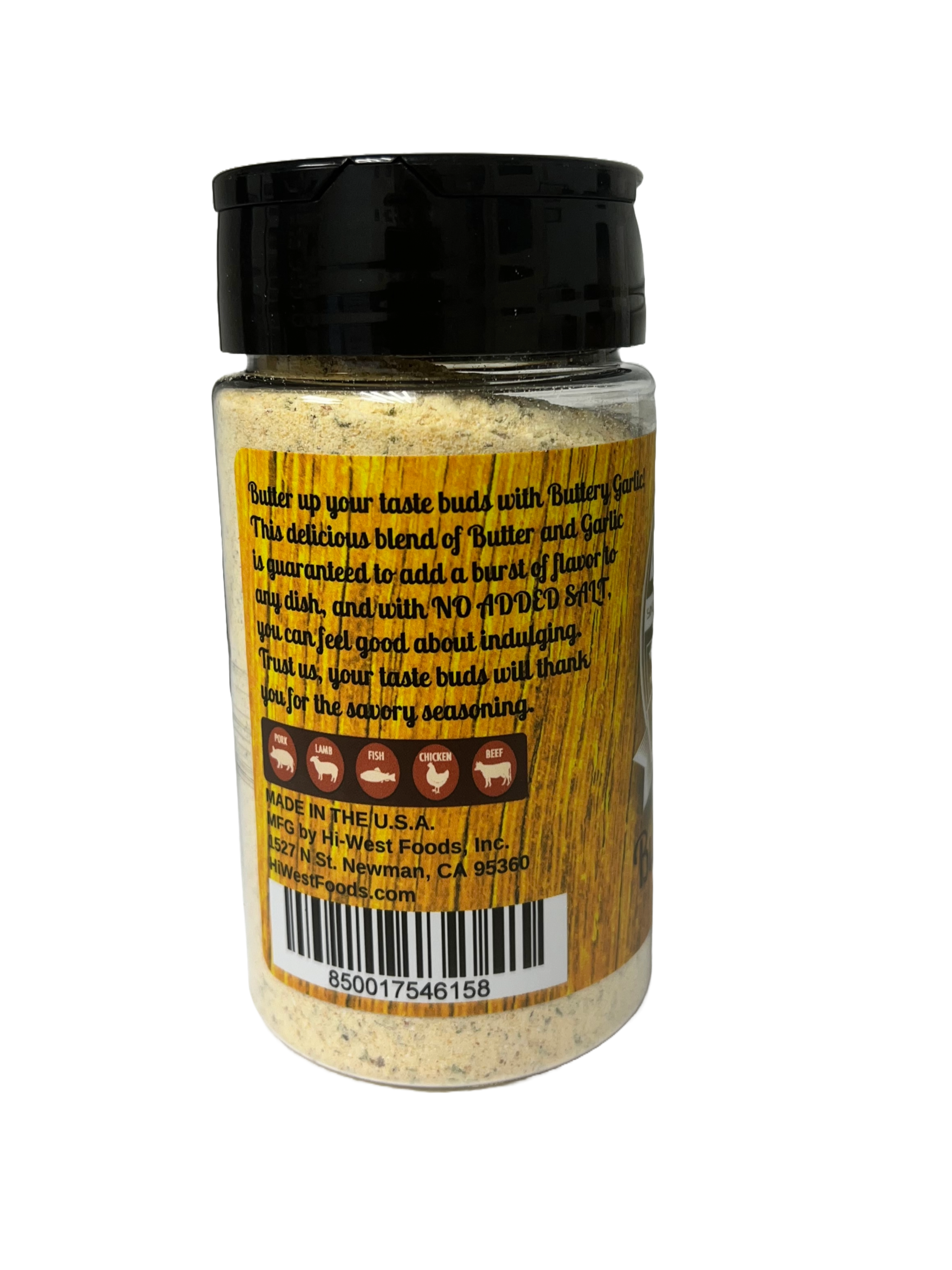 Hi-West Buttery Garlic Seasoning 5oz NO ADDED SALT-2