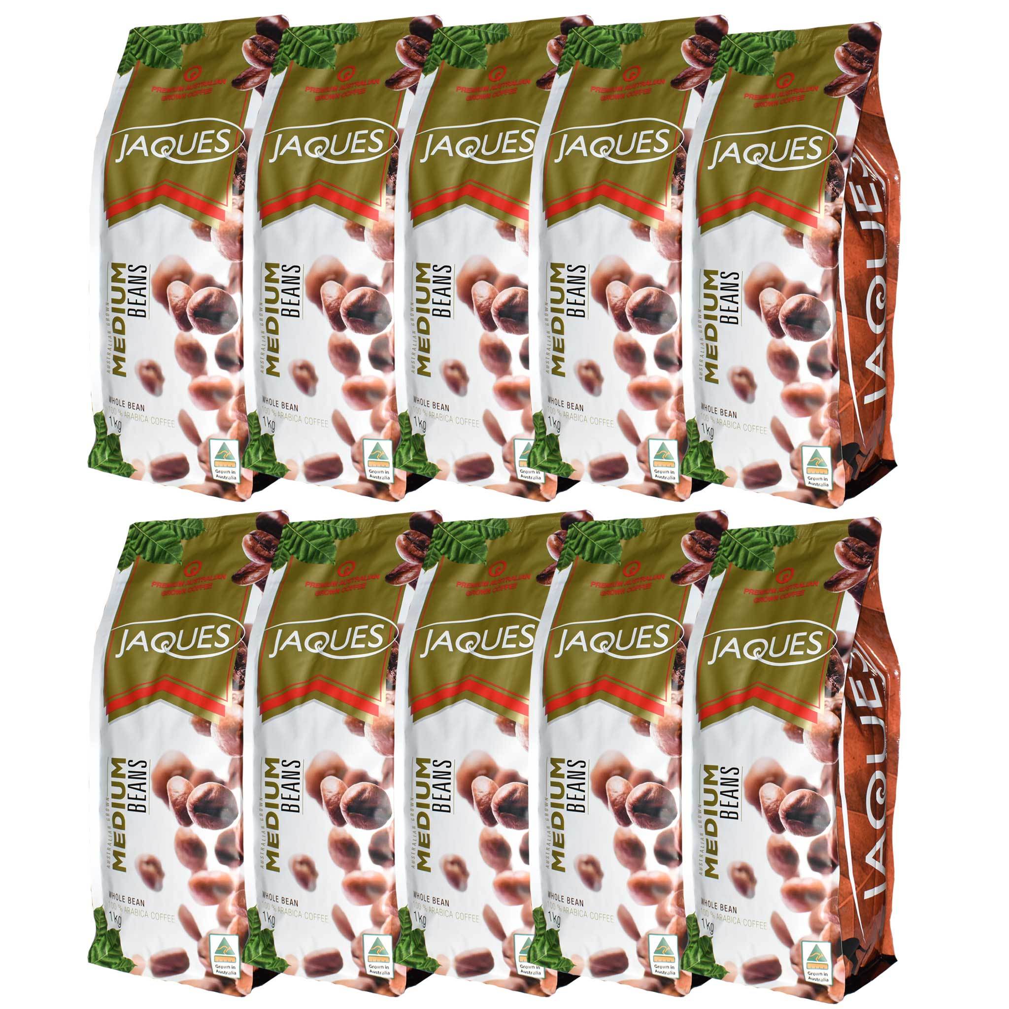 Carton 10 x 1Kg Medium Roast - Whole Beans (Jaques Coffee)