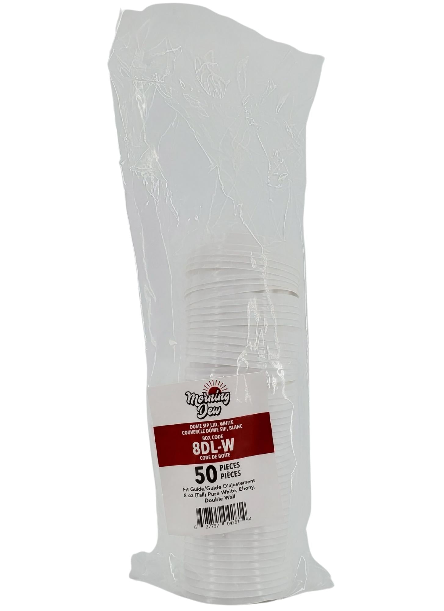 Morning Dew - Dome Sip Lid for 8 oz Tall Hot Paper Cups - White - 20 x 50 count-2