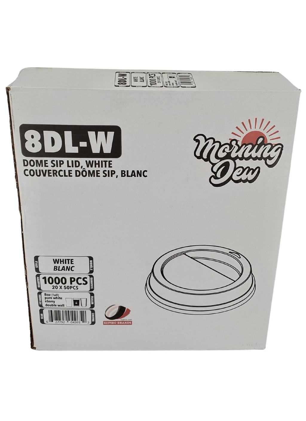Morning Dew - Dome Sip Lid for 8 oz Tall Hot Paper Cups - White - 20 x 50 count-4