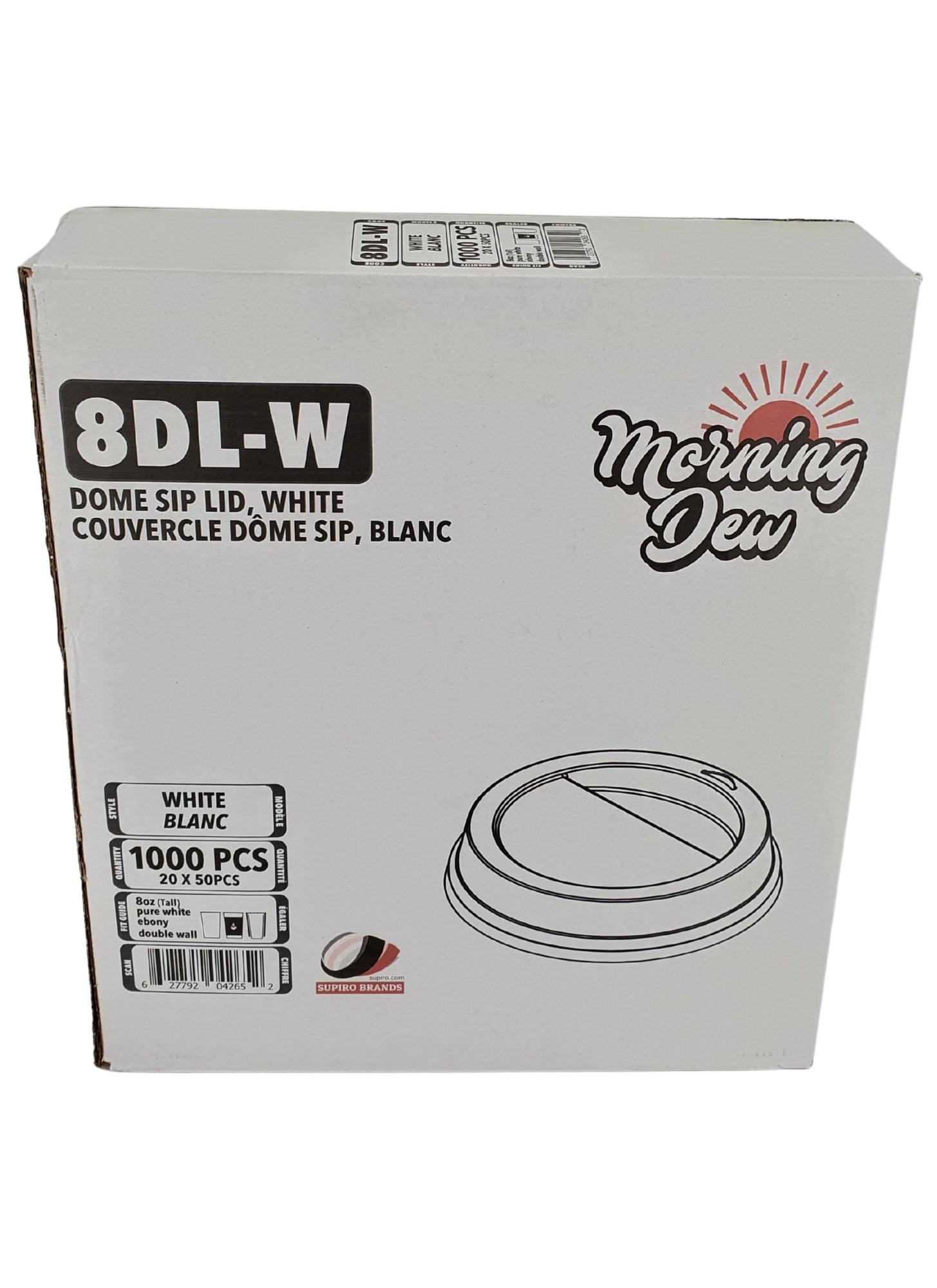 Morning Dew - Dome Sip Lid for 8 oz Tall Hot Paper Cups - White - 20 x 50 count-4