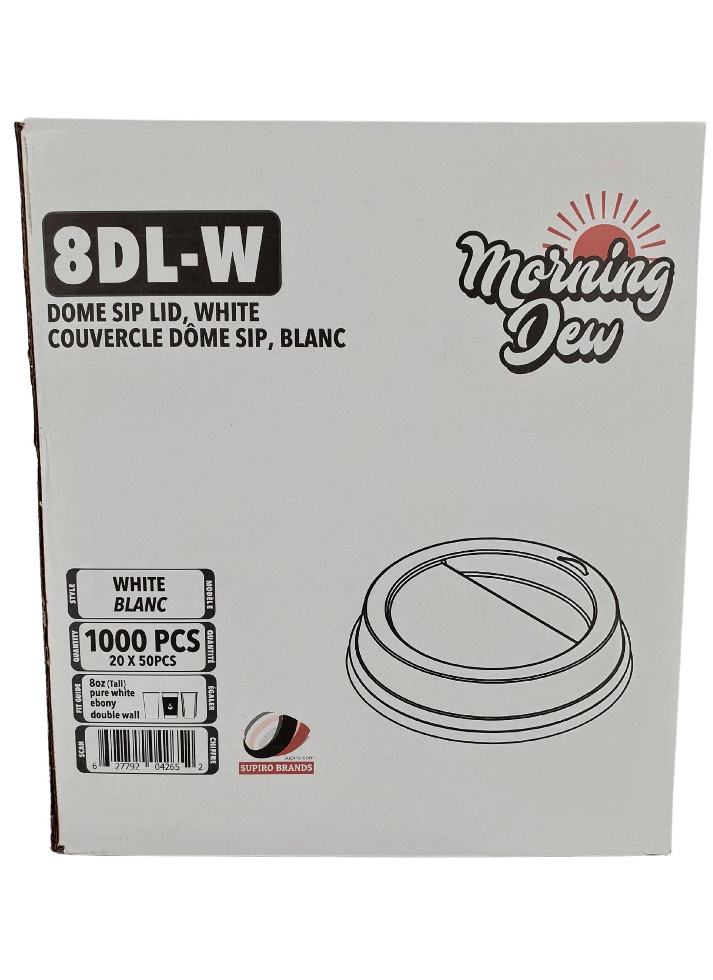 Morning Dew - Dome Sip Lid for 8 oz Tall Hot Paper Cups - White - 20 x 50 count-3