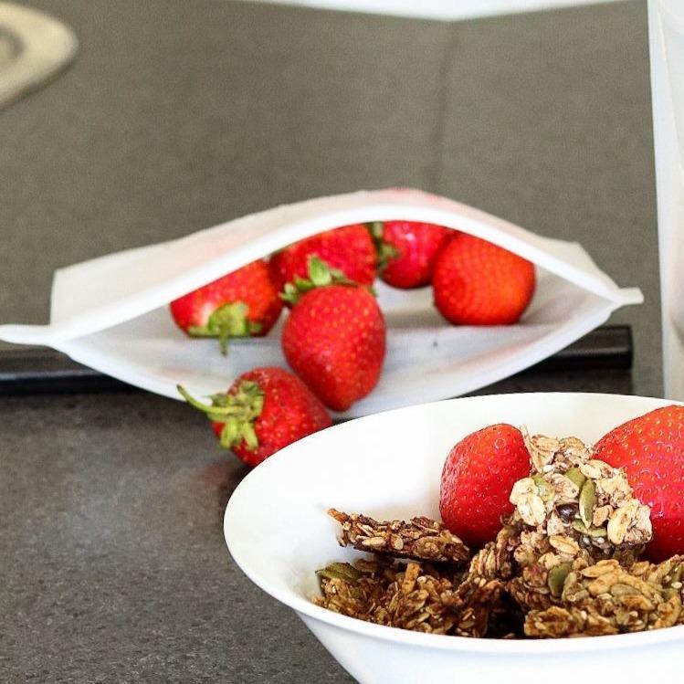 NNEDSZ 500mL - Reusable Food Grade Silicone Zip Lock Food Pouch