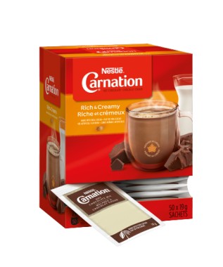 Hot Chocolate Rich and Creamy - Nestlé Carnation - 19g Sachets - 6 (50 x 19g)/Case-1