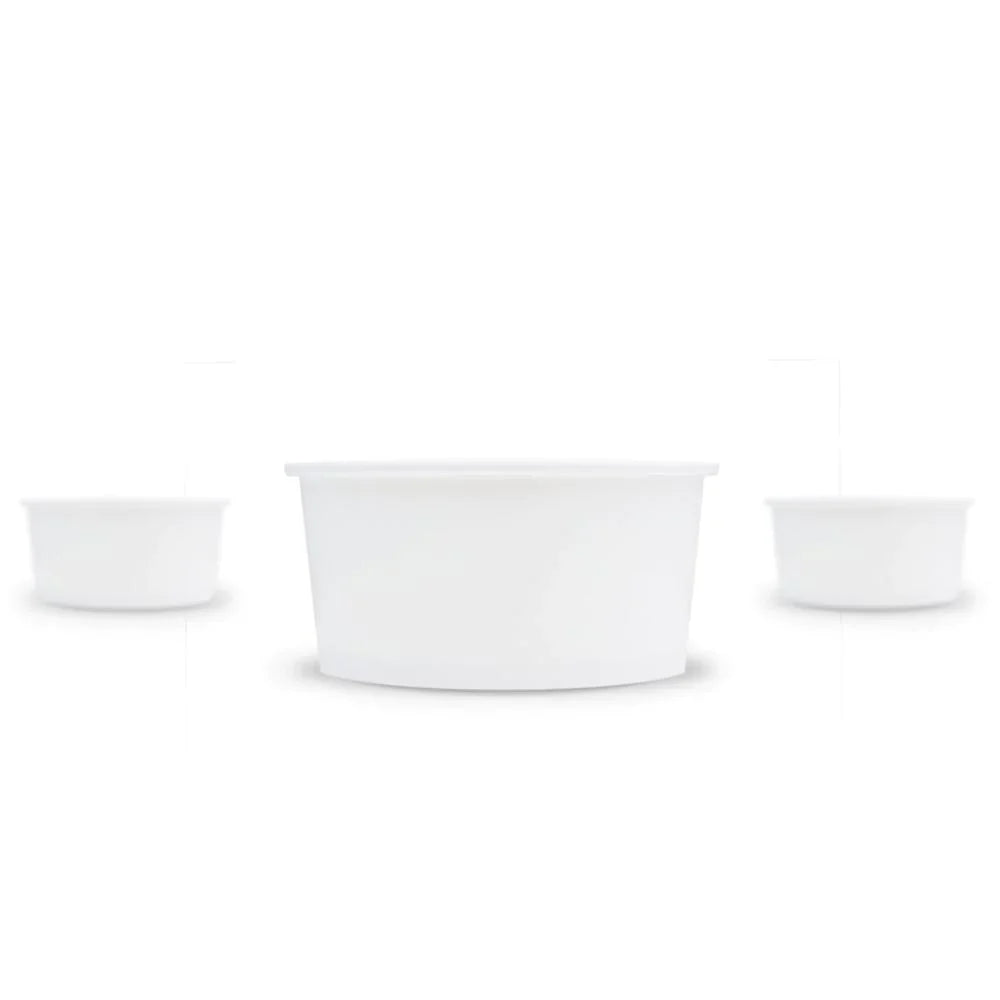 6, 8, 12 and 16 oz Plain White Ice Cream, Frozen Yogurt, Frozen Dessert Paper Cups/Containers/Bowls (1000/Cs)-2
