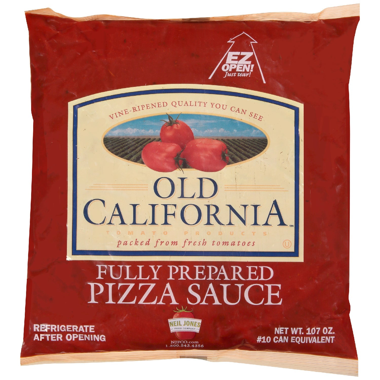 Sauce Pizza Fully Prepared Pouch - 6 x 107 oz - Old California - Restaurant and Foodservice Ingredients - Canadian Distribution-0