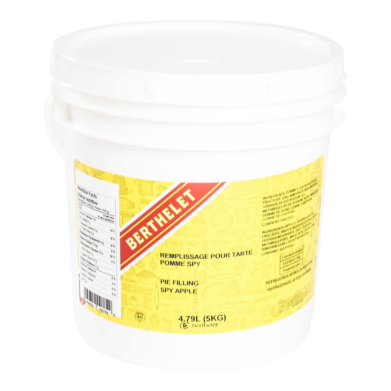 Filling Pie Apple Spy - 1 x 5 kg - Berthelet - Baking Mixes and Ingredients - Canadian Distribution-0