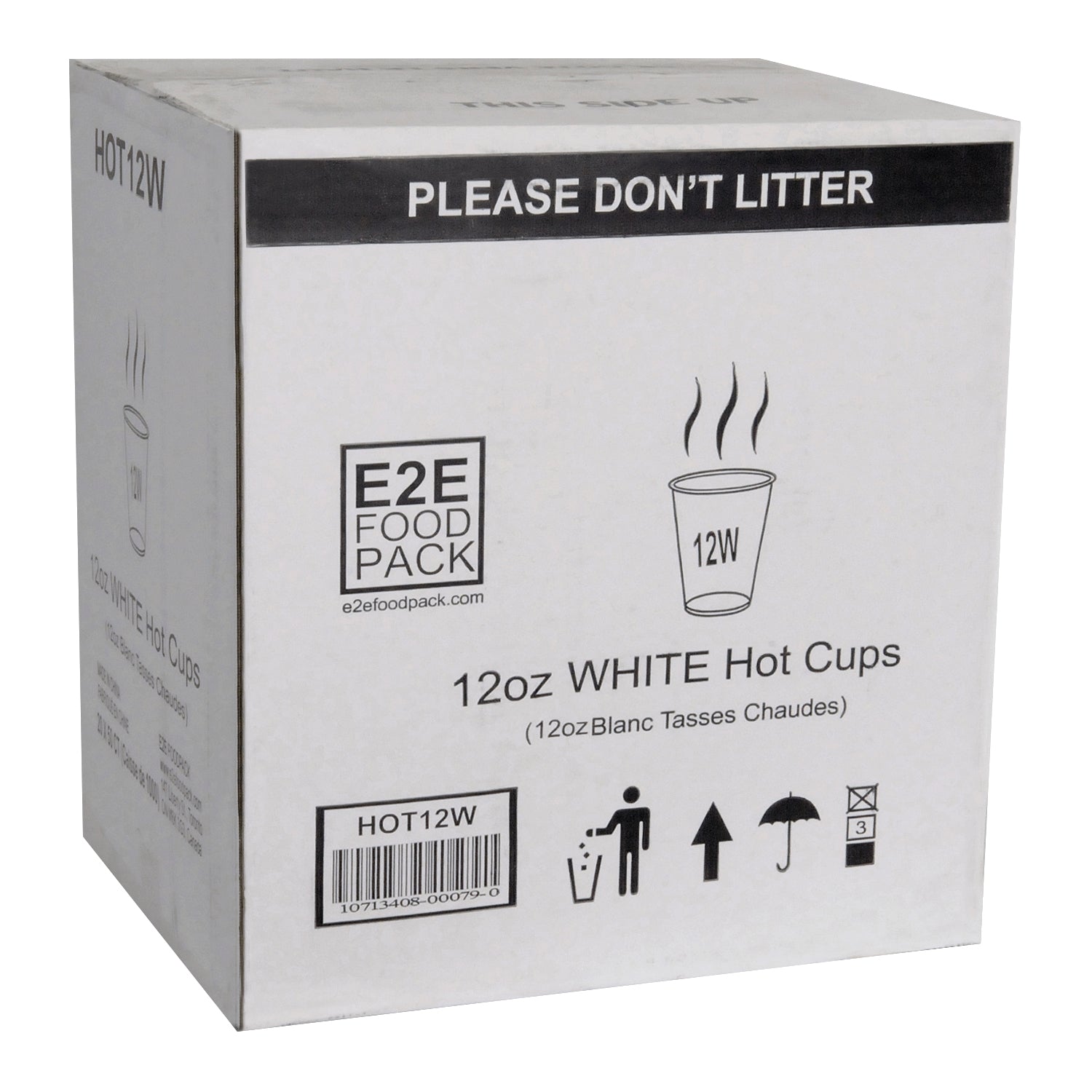 12 oz White Hot Drinks Paper Cups (1000 cups)-1